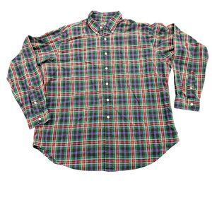 American Living Mens Shirt XL Green Plaid Long Sleeve Casual Button Down Shirt